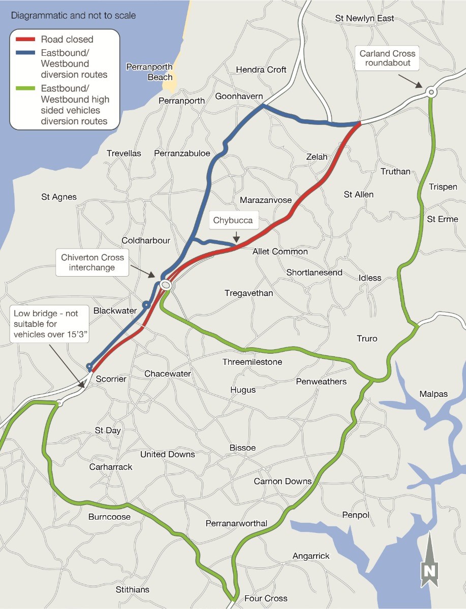 Drivers advised to plan journeys ahead of A30 closures